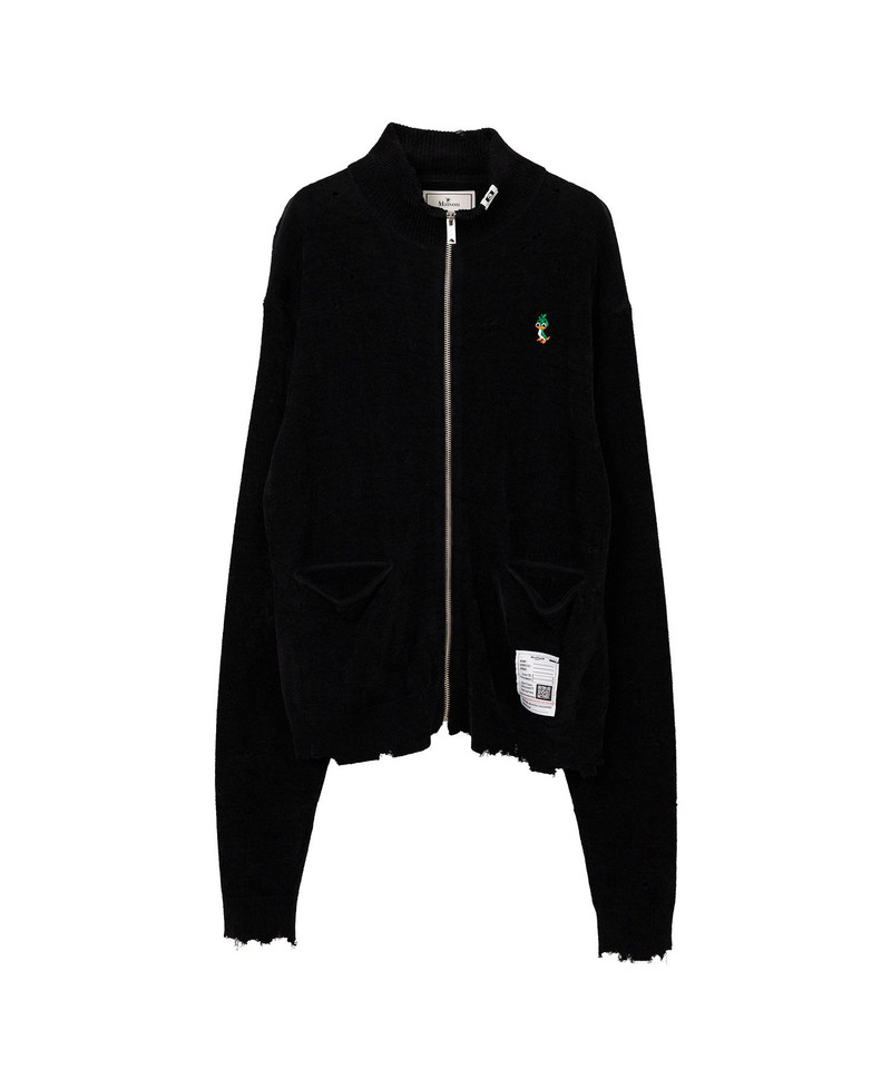 Distressed High Neck Knit Cardigan 22