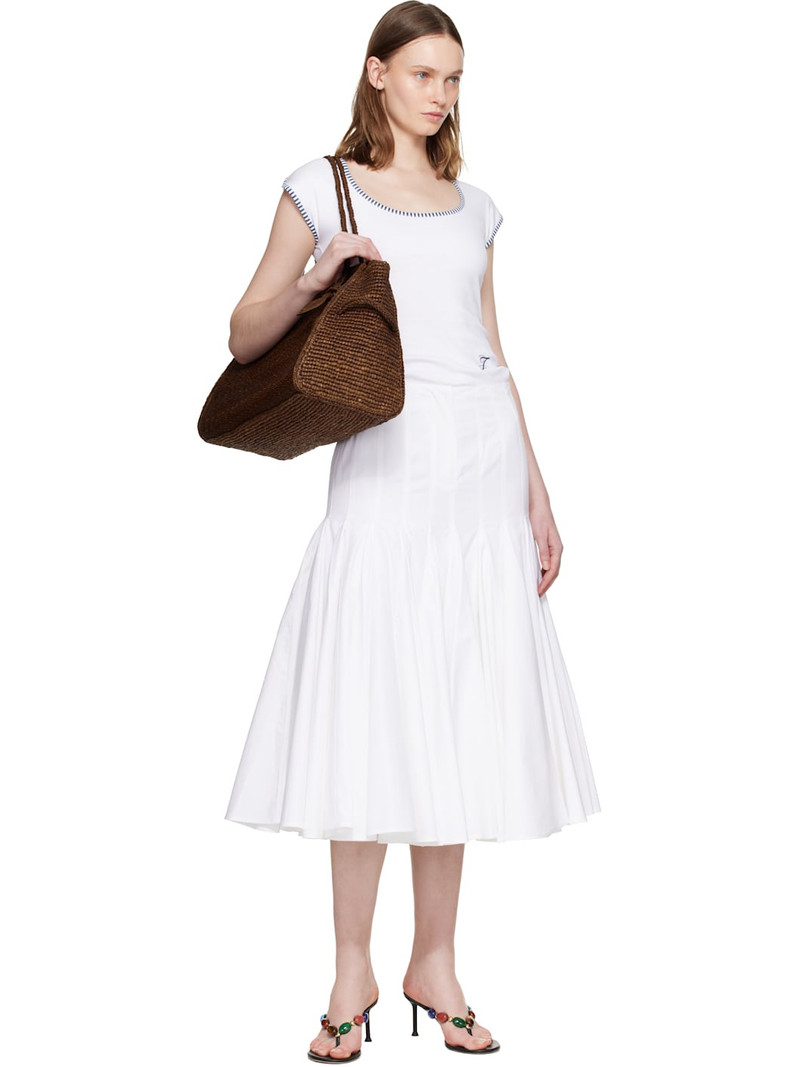 JACQUEMUS White Plage 'The Agave' Midi Skirt outlook