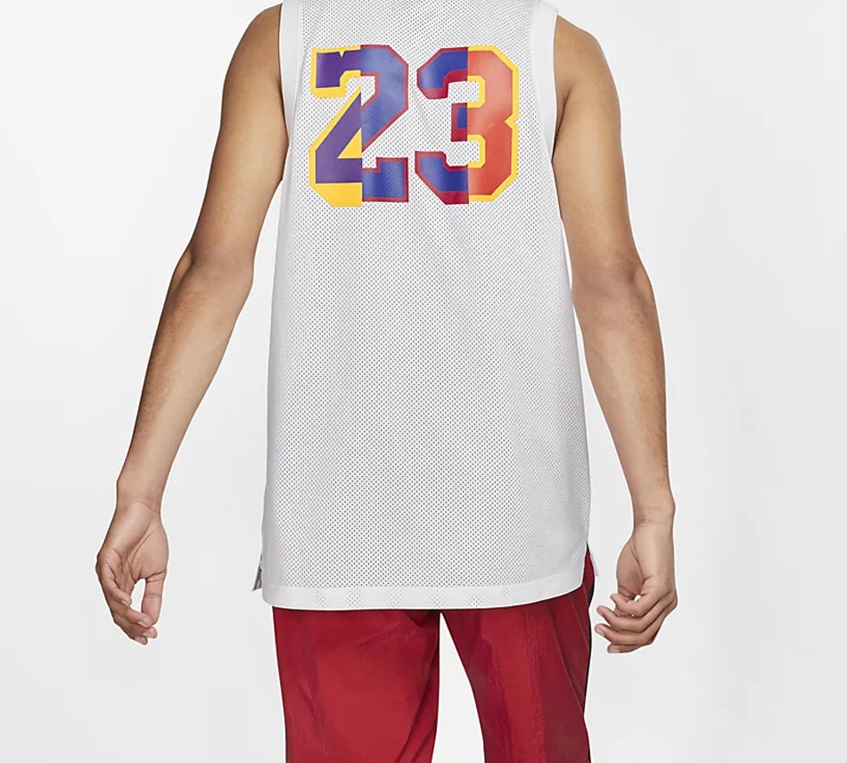 Air Jordan Rainbow Large Men's Jersey Sleeveless Vest Men's White AV0047-100 - 3