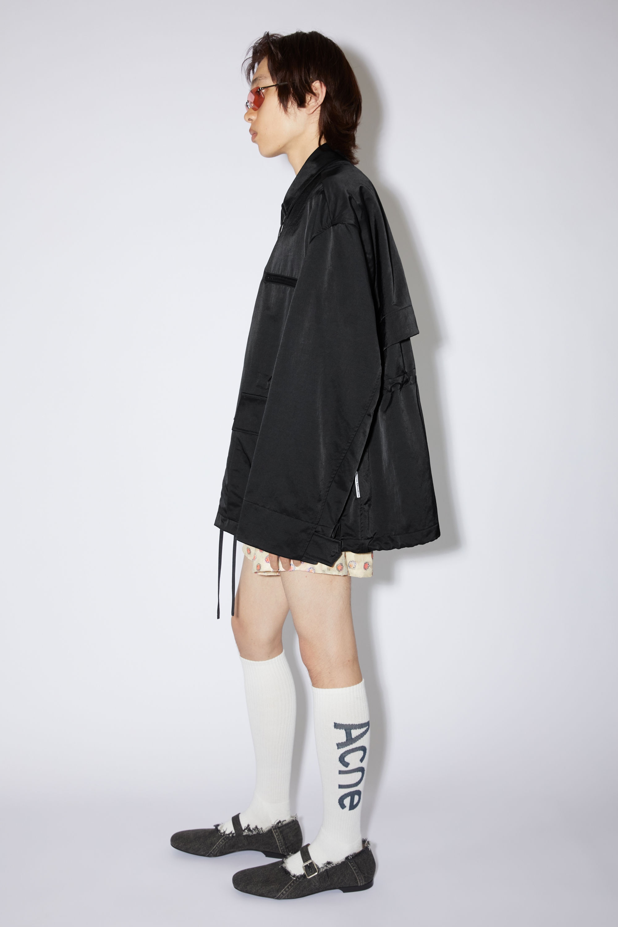 Satin jacket - Black - 4
