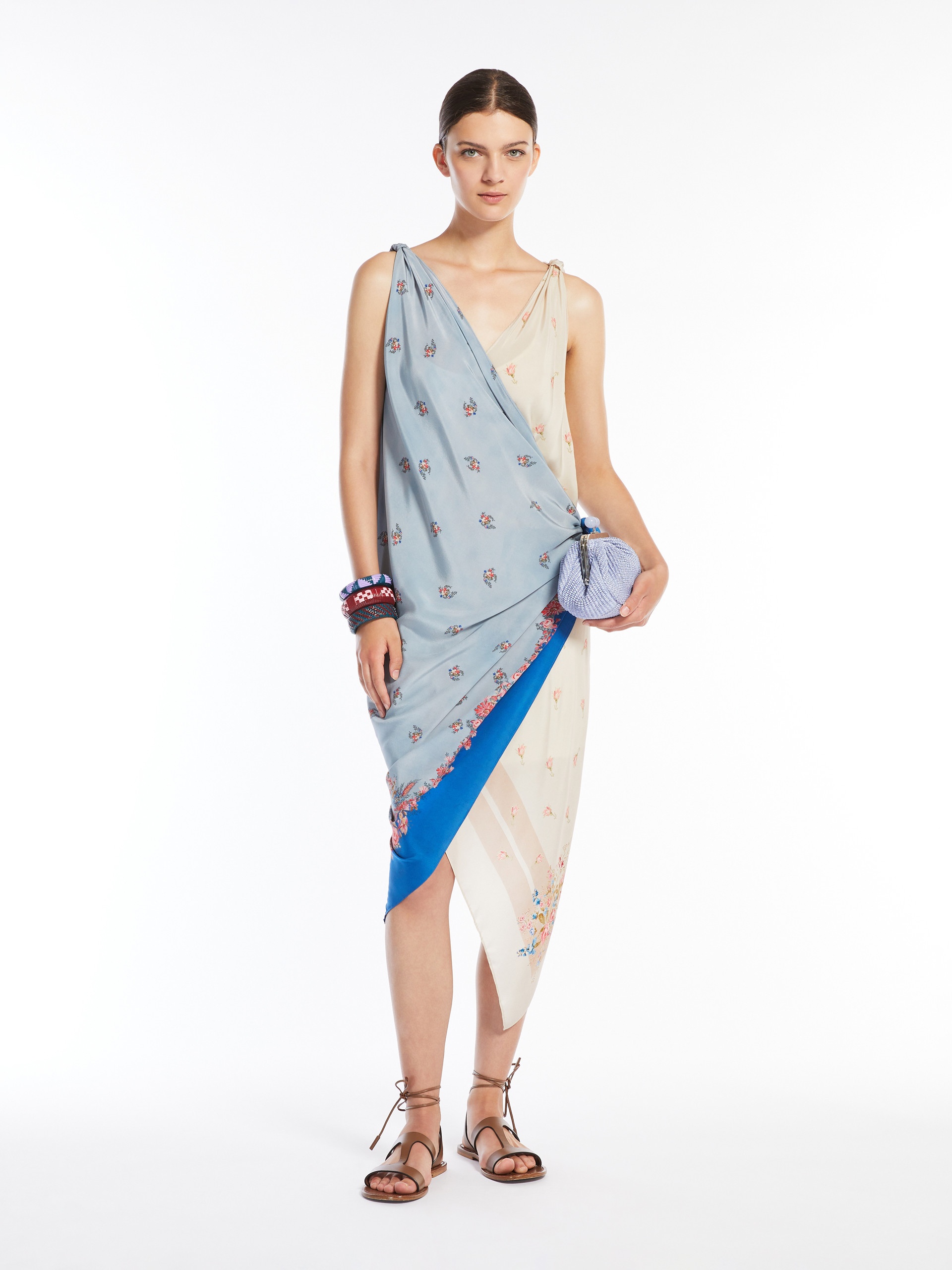 CANTONE Asymmetric crêpe de Chine dress - 2