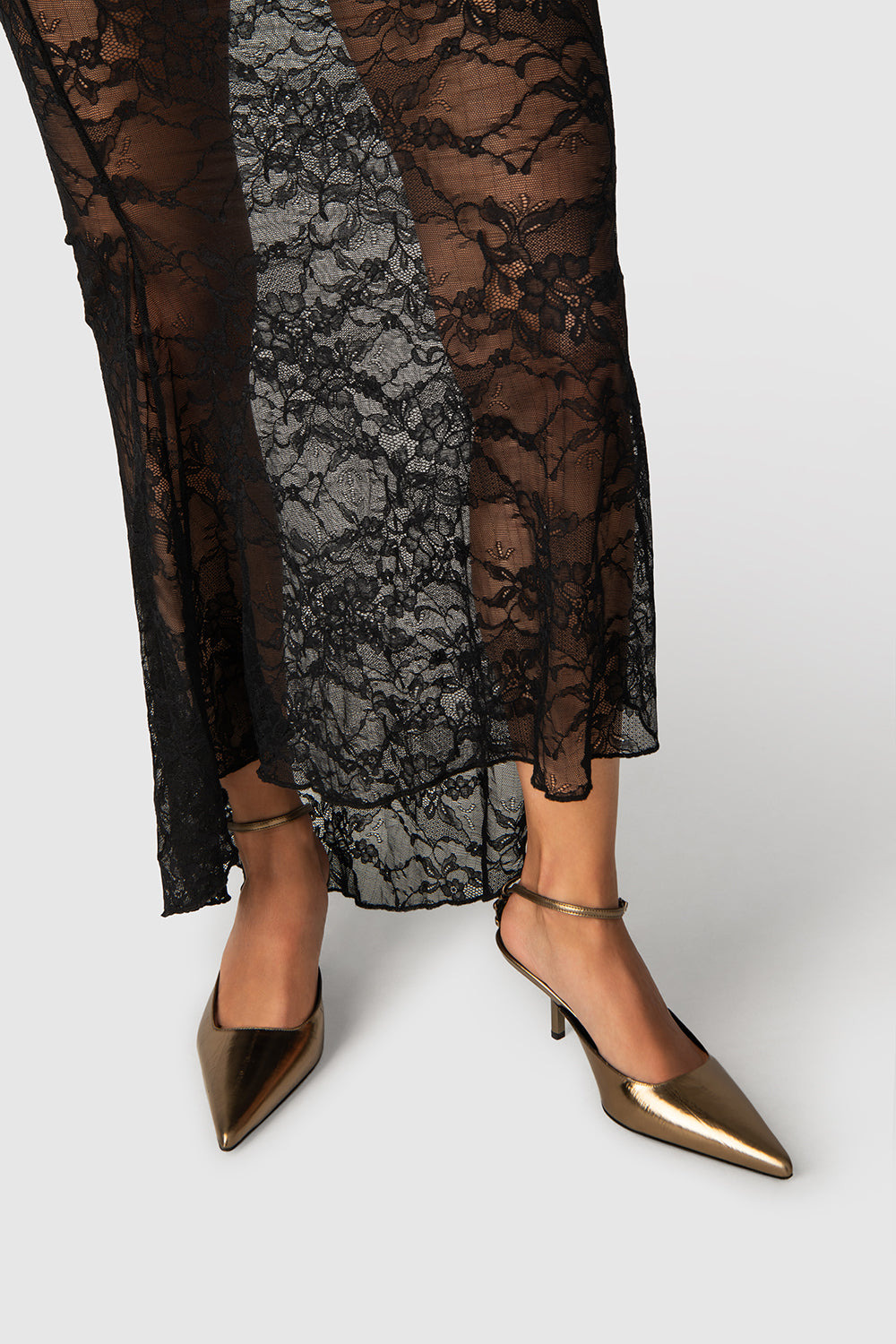 Teese Olive Eel Metallic Leather Pump - 6