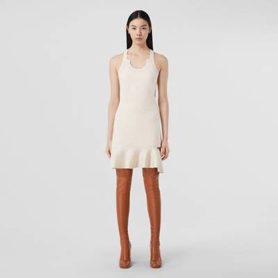 Burberry Cut-out Peplum Hem Silk Wool Blend Dress outlook