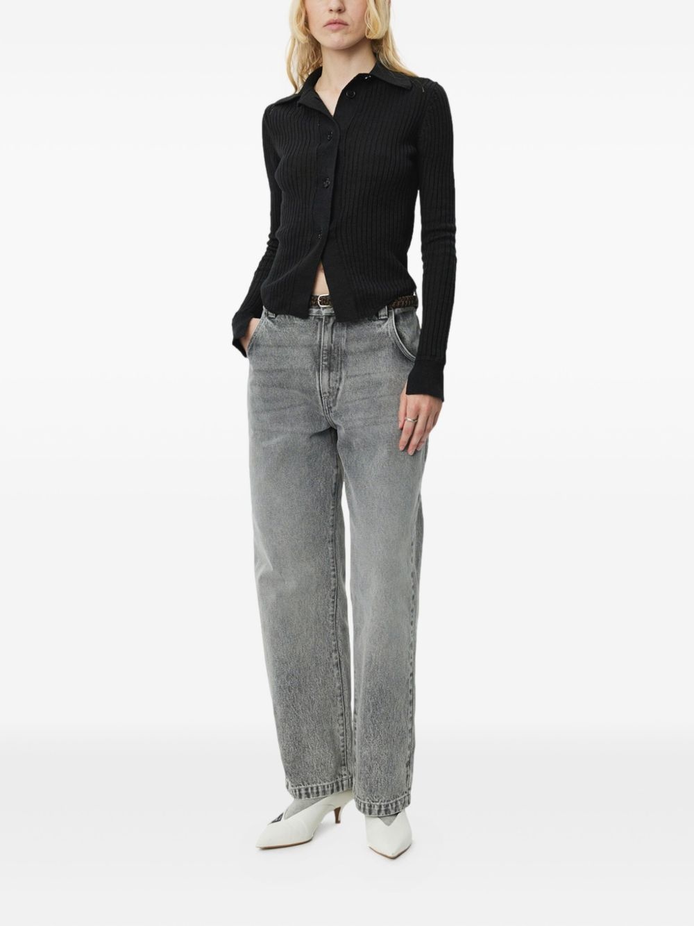 ribbed-knit cardigan - 3