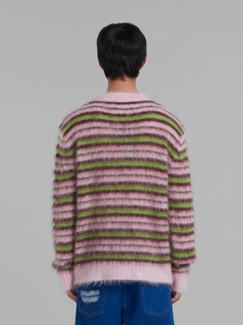 PINK STRIPED MOHAIR SWEATER - 3