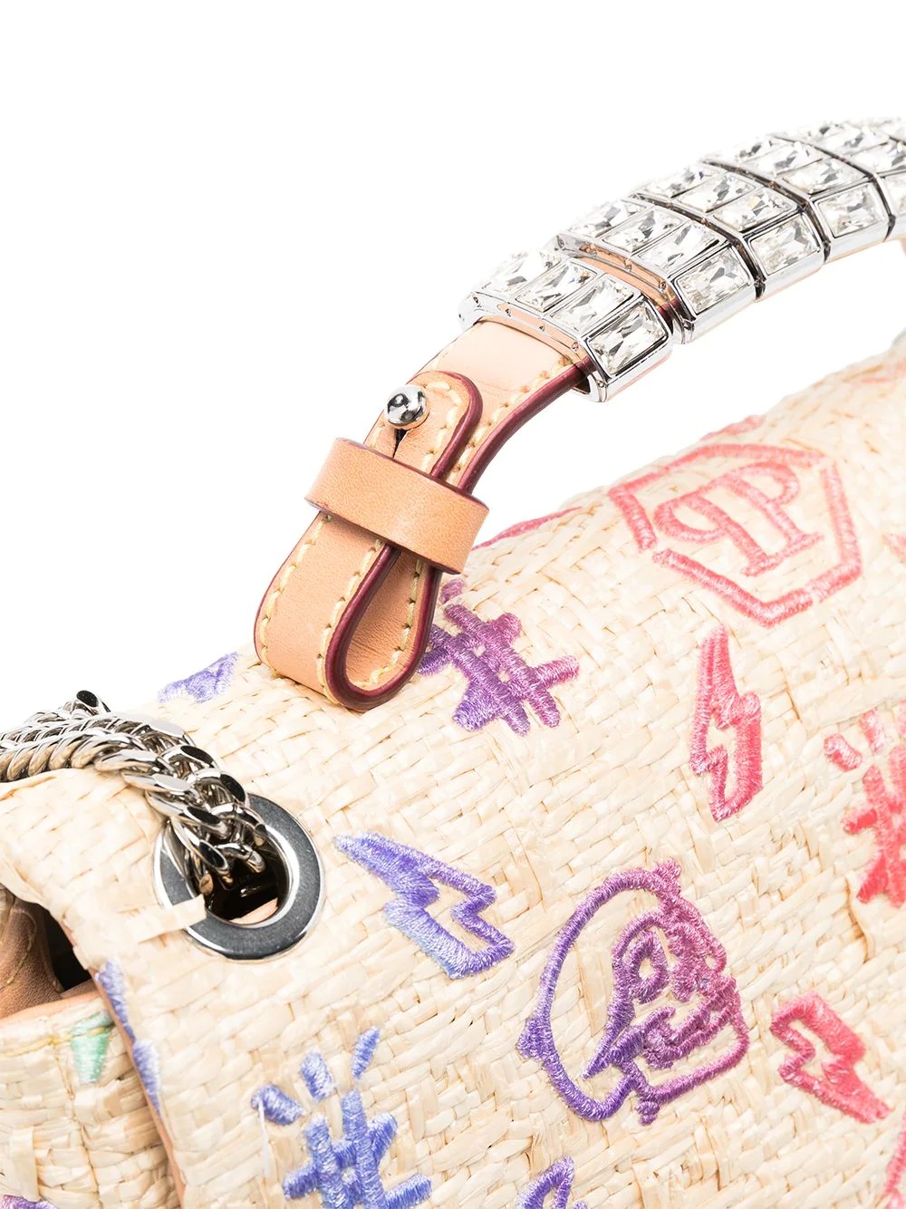 monogram-embroidery shoulder bag - 5