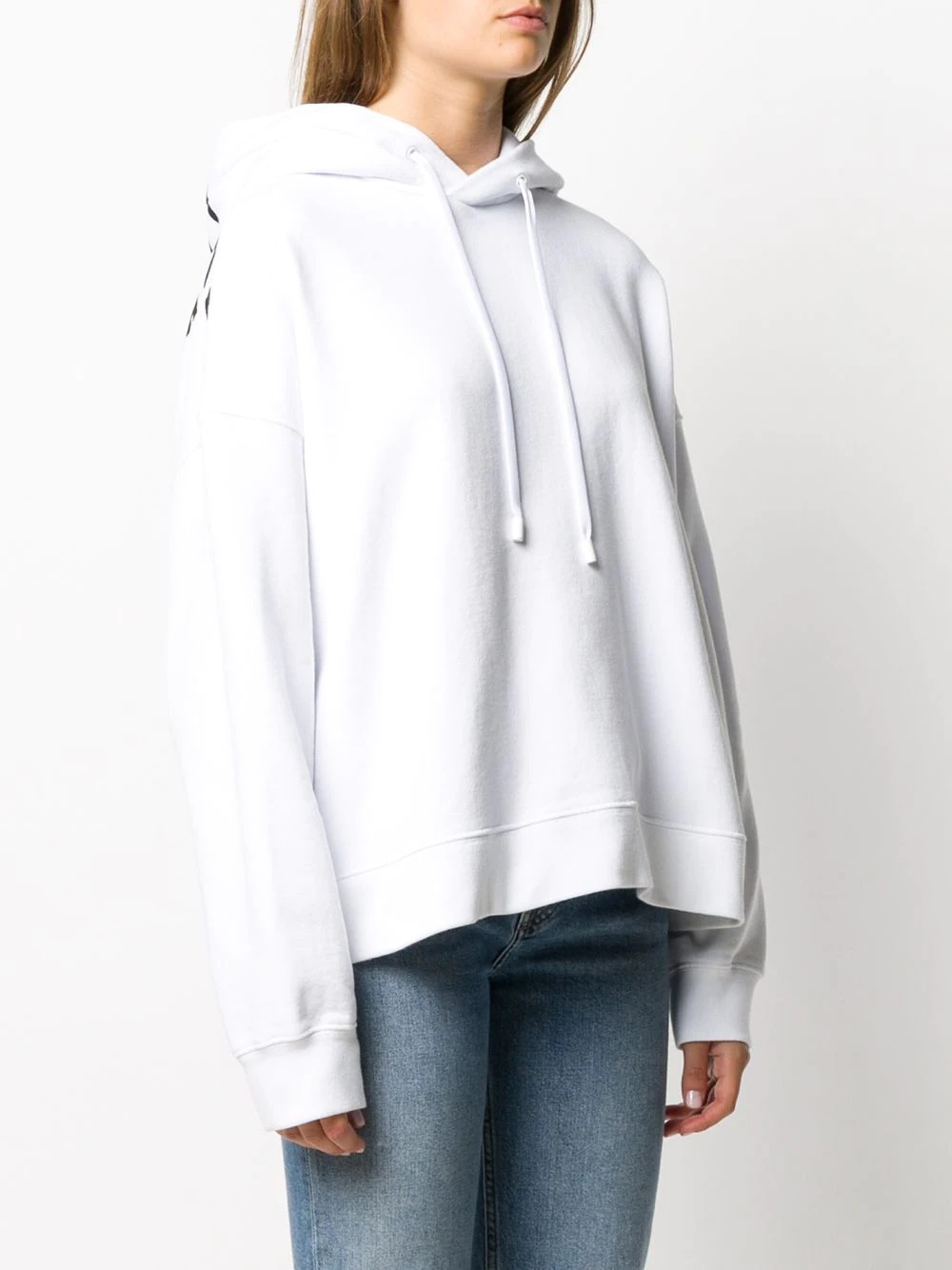slogan print cropped hoodie - 4