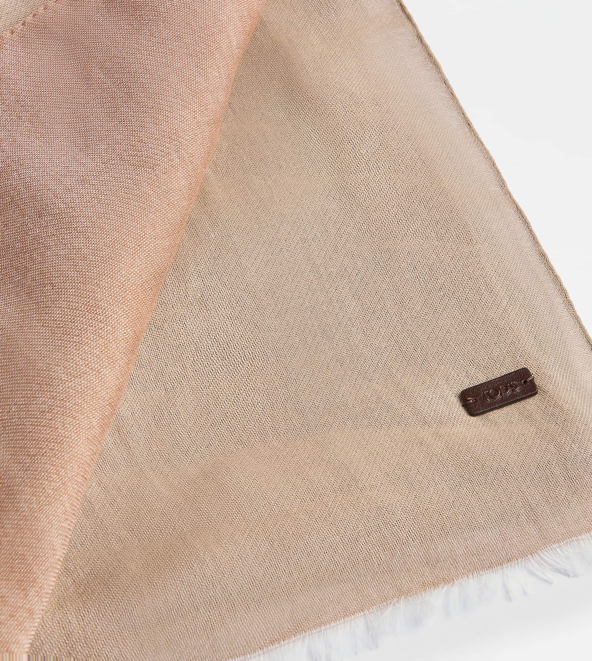 DOUBLE FACE SCARF IN COTTON - BROWN - 2