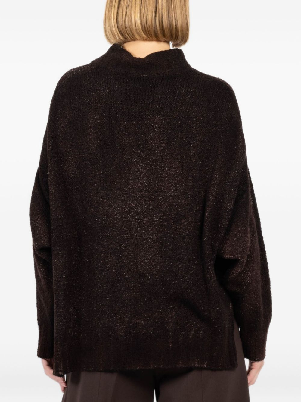 metallic mock-neck sweater - 3