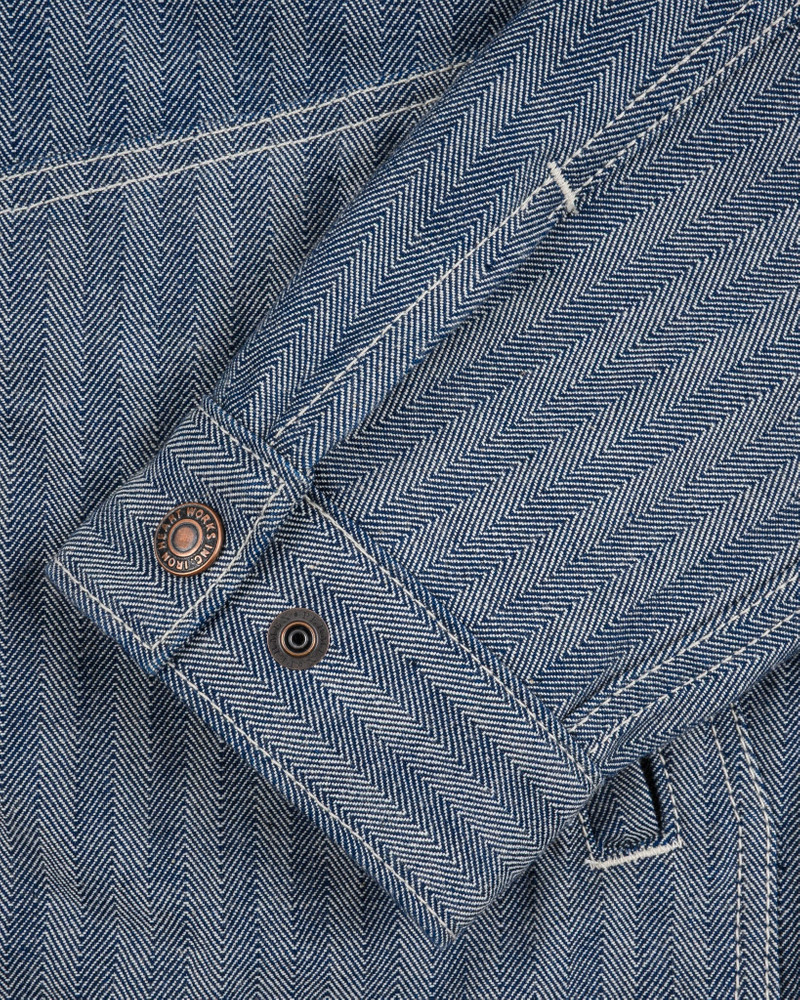 IHJ-164-BLU 10.5OZ HERRINGBONE WORK JACKET - INDIGO 12