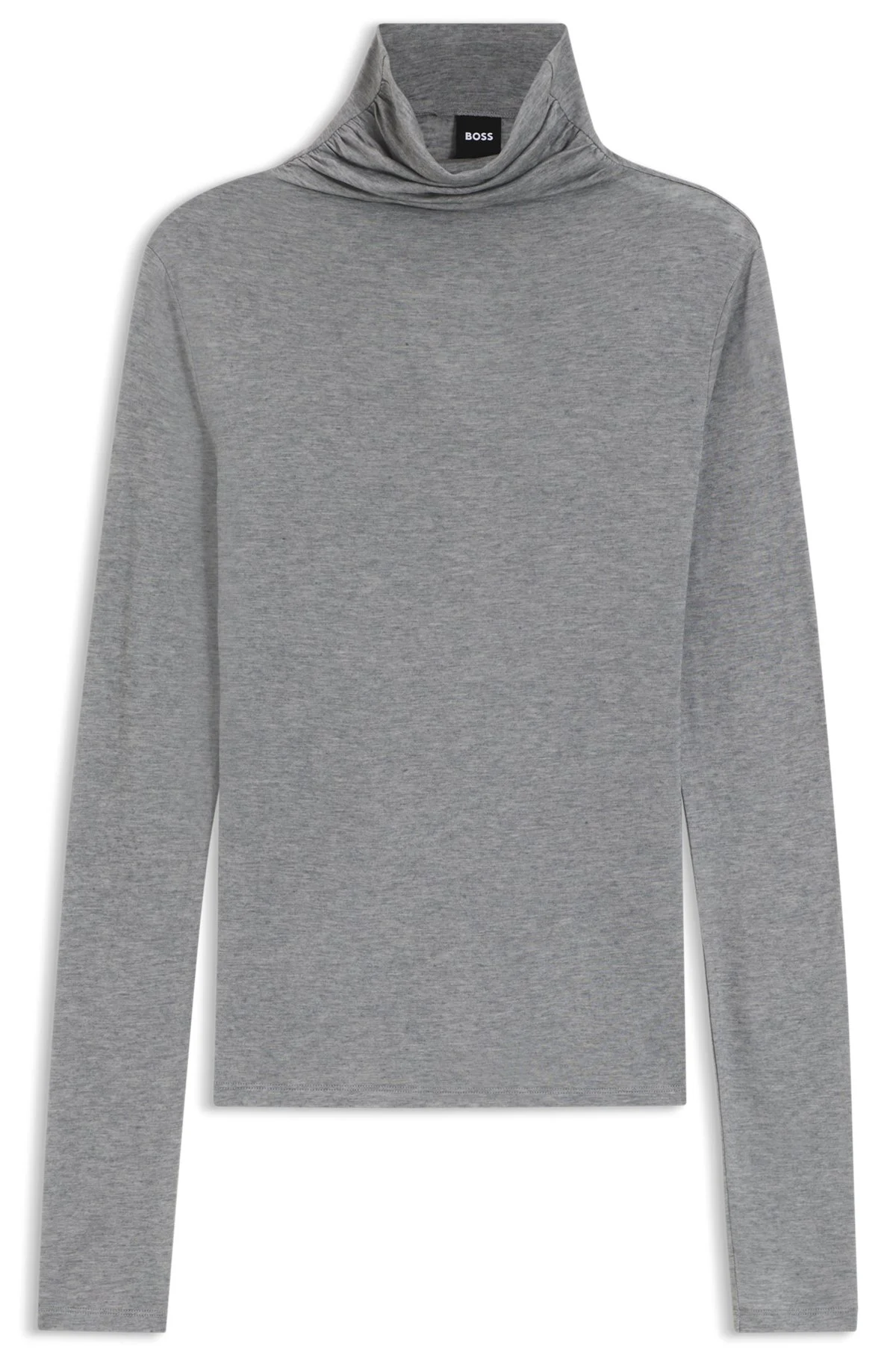 DRAPED FUNNEL-NECK TOP IN A WOOL BLEND - 1