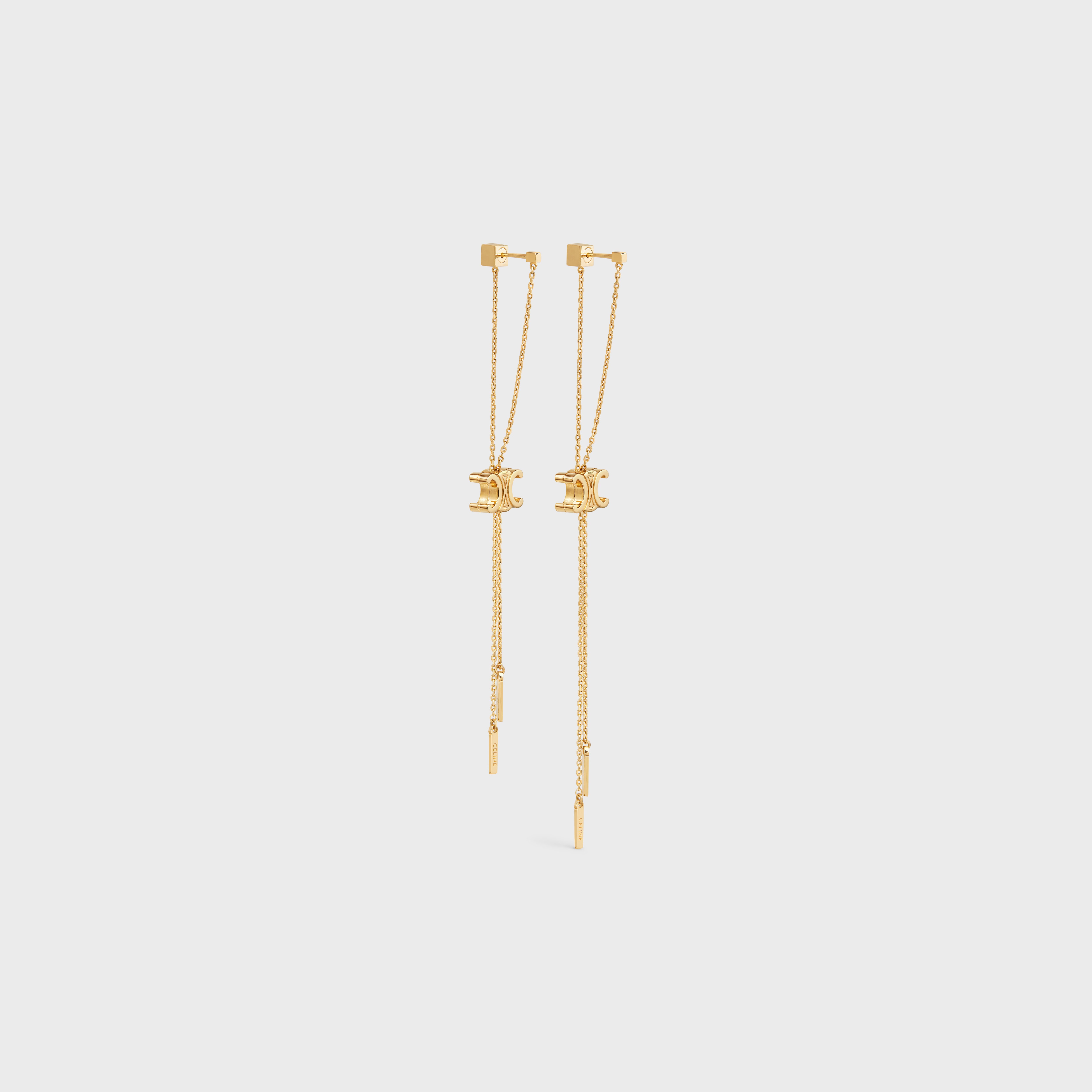 Triomphe Sliding Earrings in Brass with Gold Finish - 2