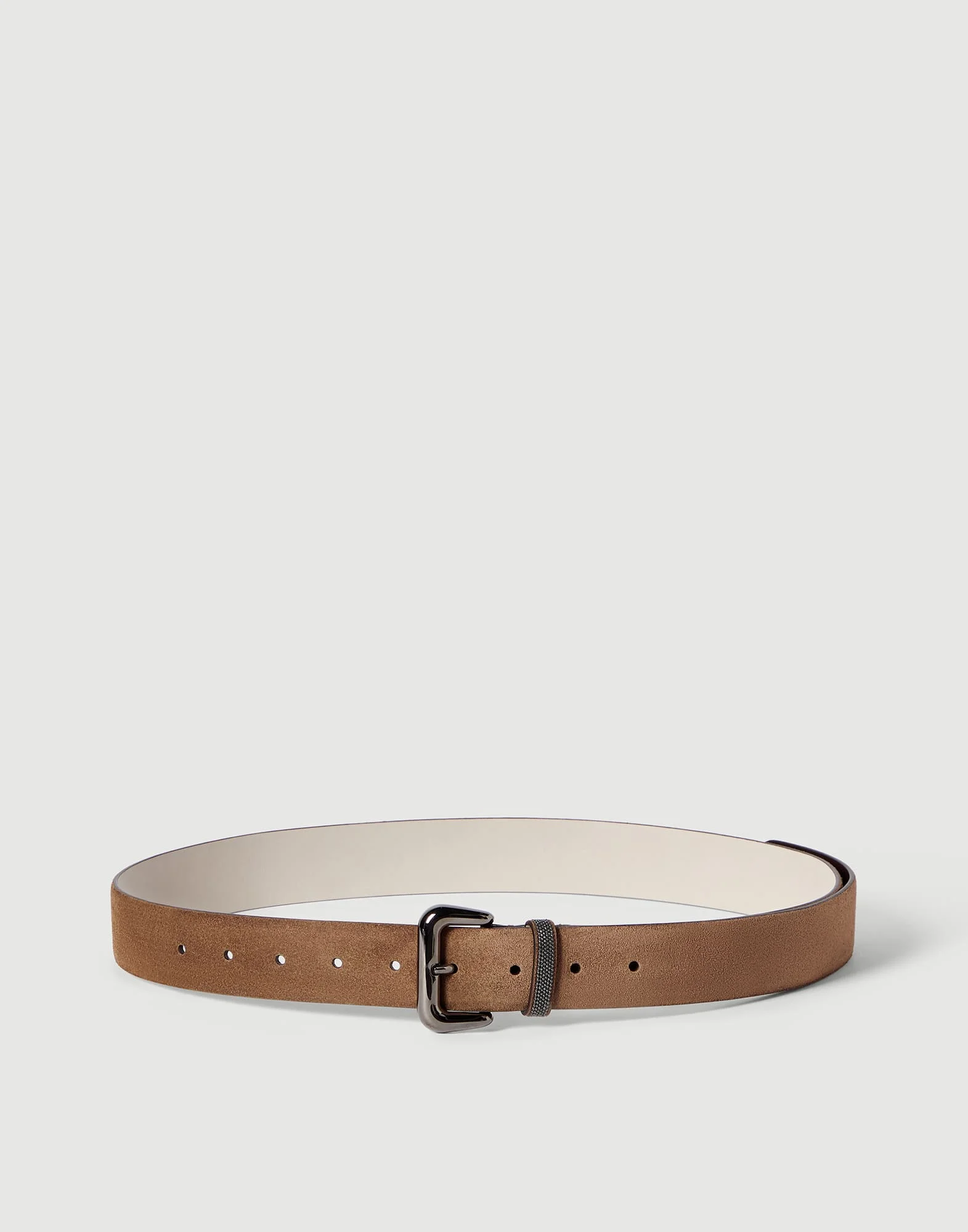 Suede belt with shiny loop - 1