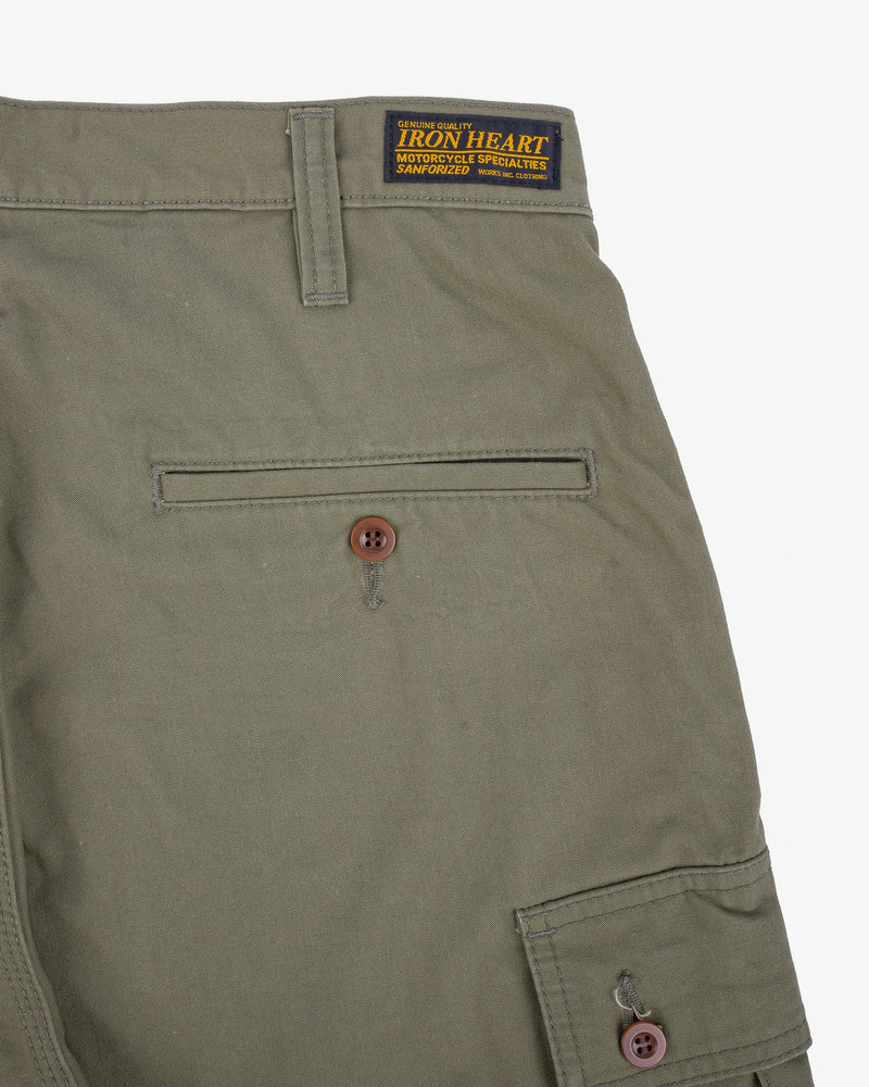 IH-740-GRN 9OZ CANVAS MILITARY CARGO SHORTS - GREEN 5