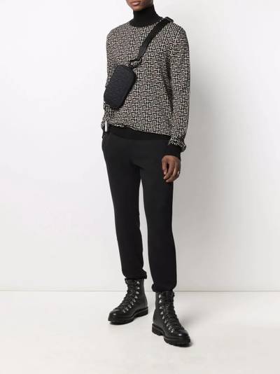 Balmain monogram-pattern roll-neck jumper outlook