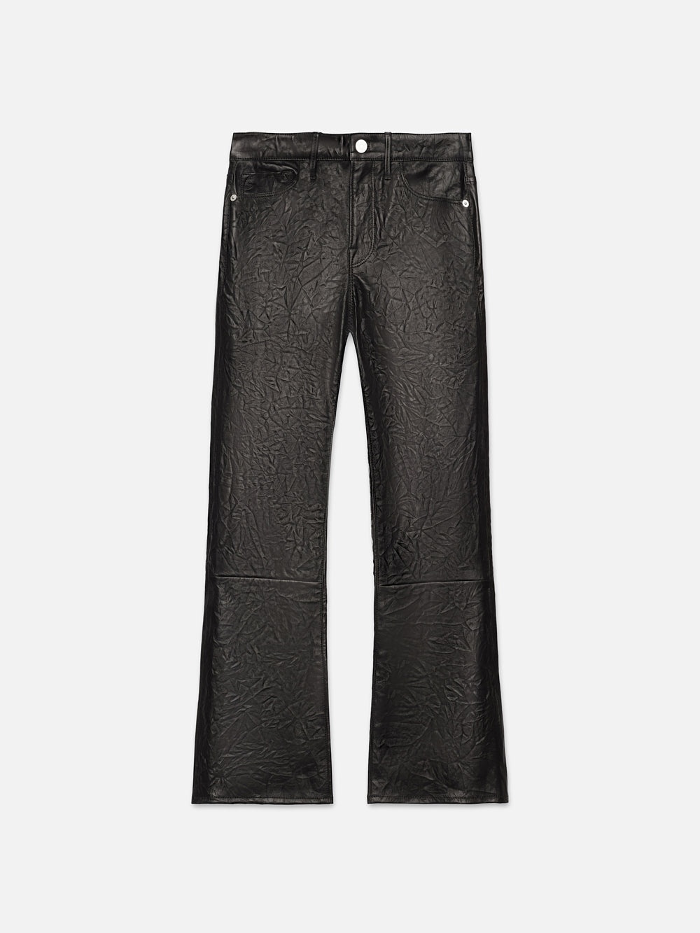 Leather Le Crop Mini Boot in Washed Black - 1