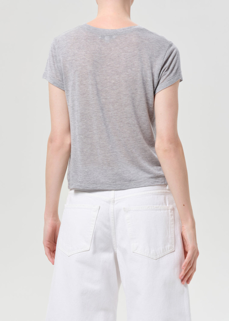 AGOLDE ADINE SHRUNKEN TEE IN GREY HEATHER outlook