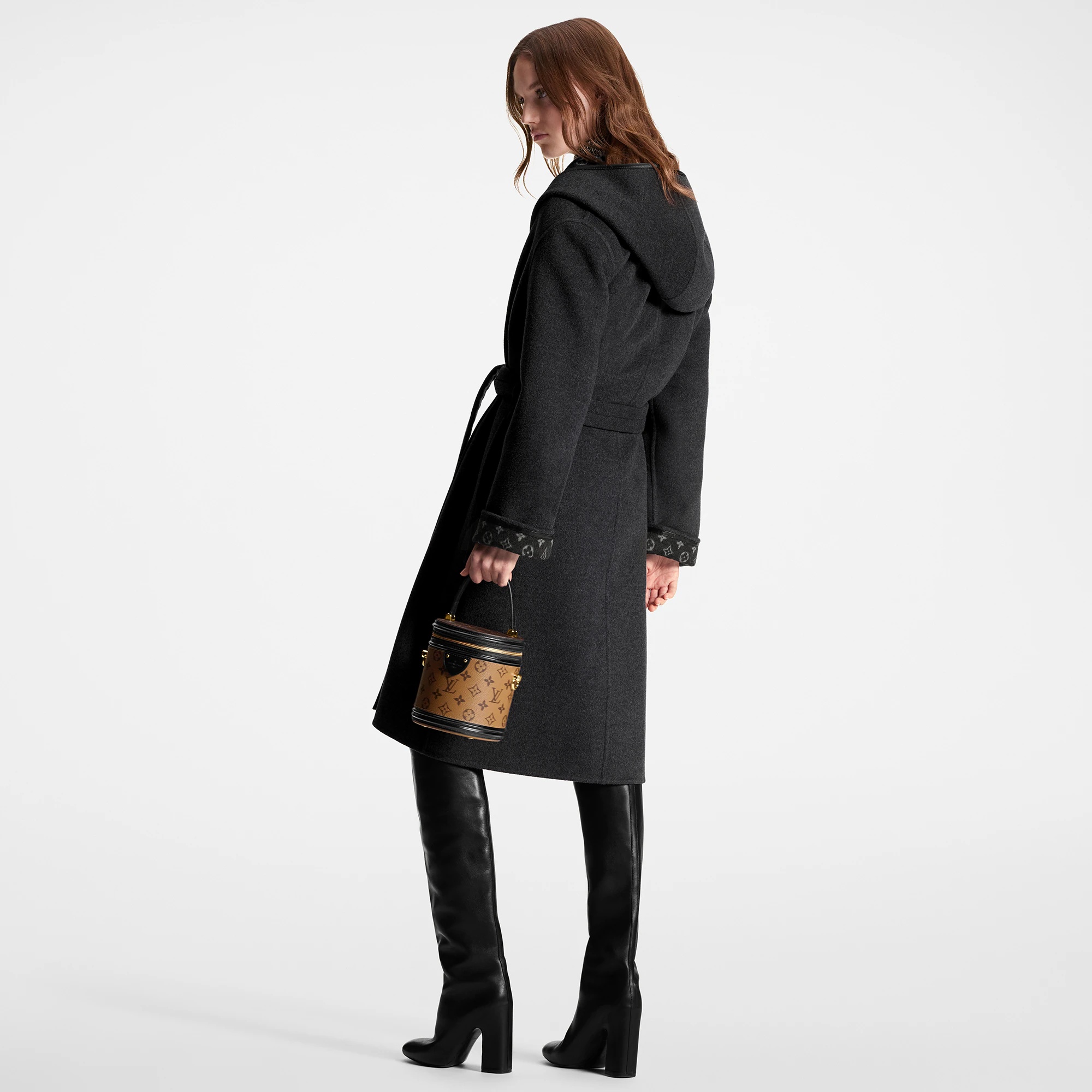 Hooded Double-Breasted Coat - 3