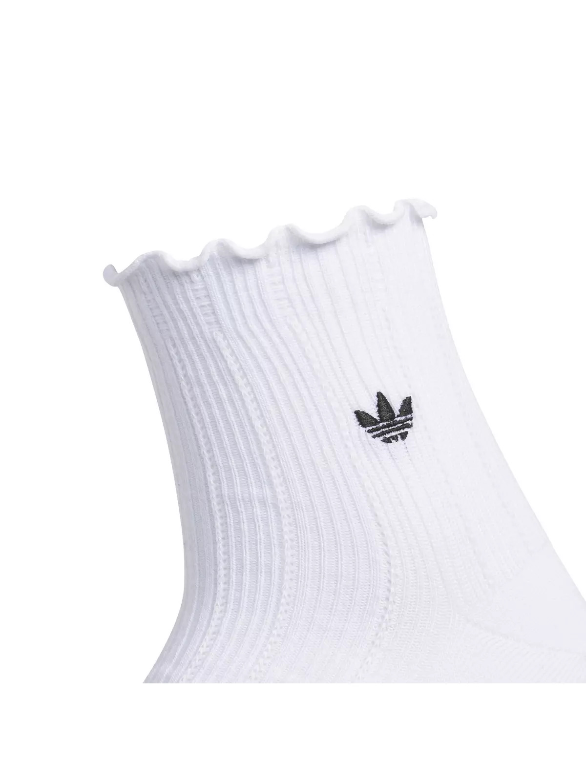 Originals Trefoil Ruffle Ankle Socks (3 Pack) - White - 2