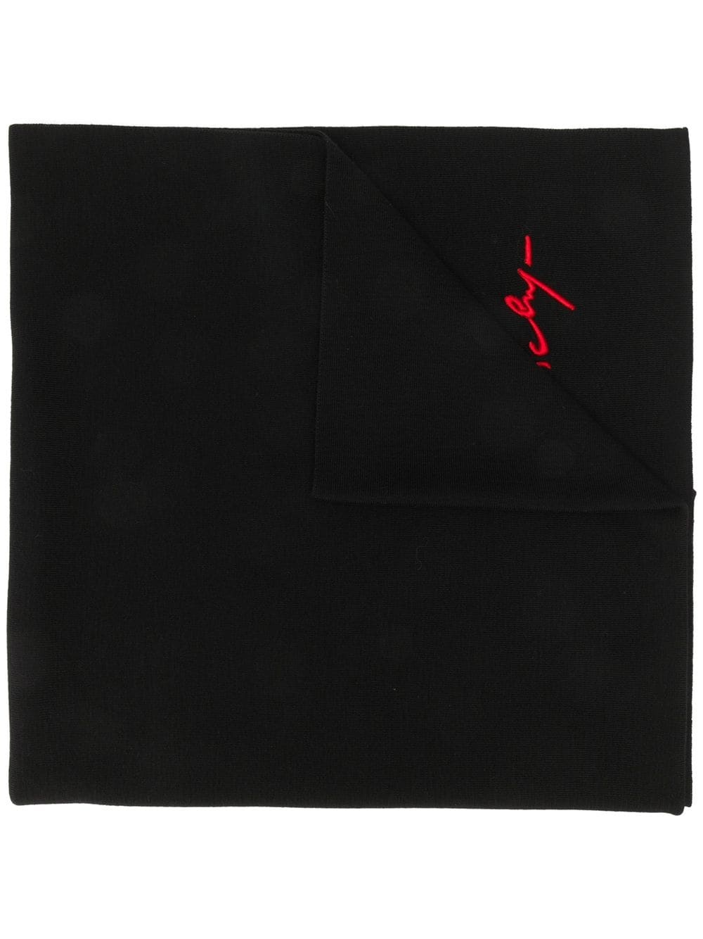 embroidered logo scarf - 1