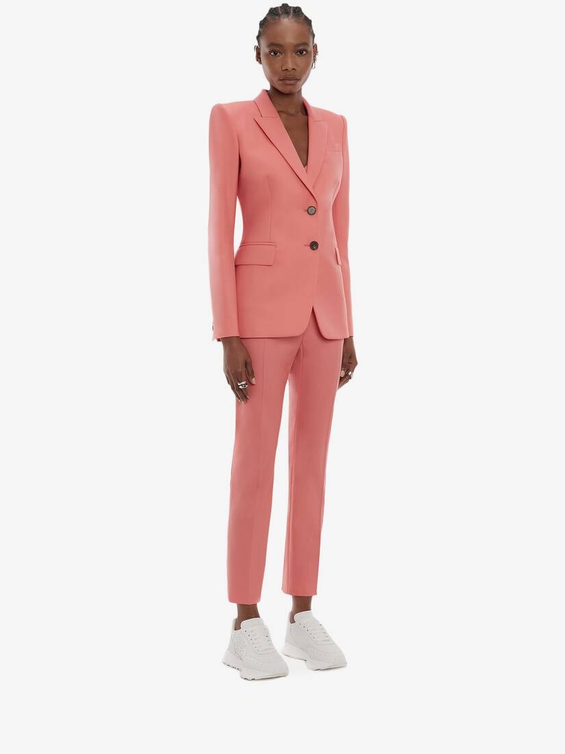 Two-button Wool Jacket in Coral - 3