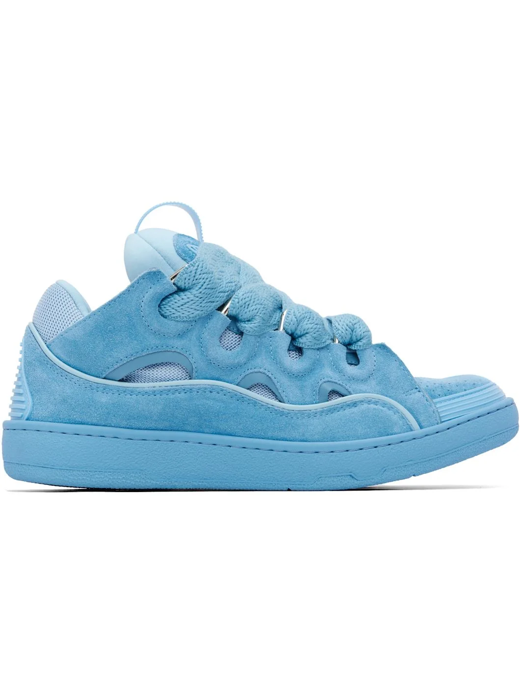 Blue Curb Monochrome Suede Sneakers - 1