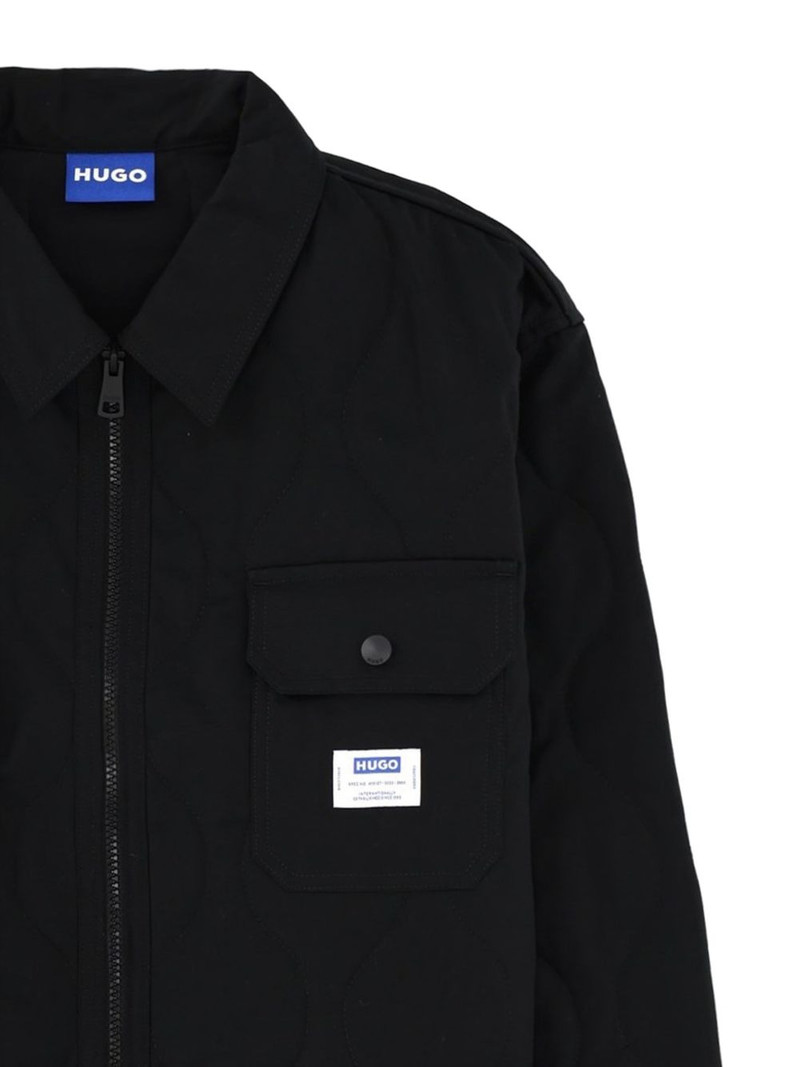 HUGO Ebey logo-patch pocket overshirt outlook