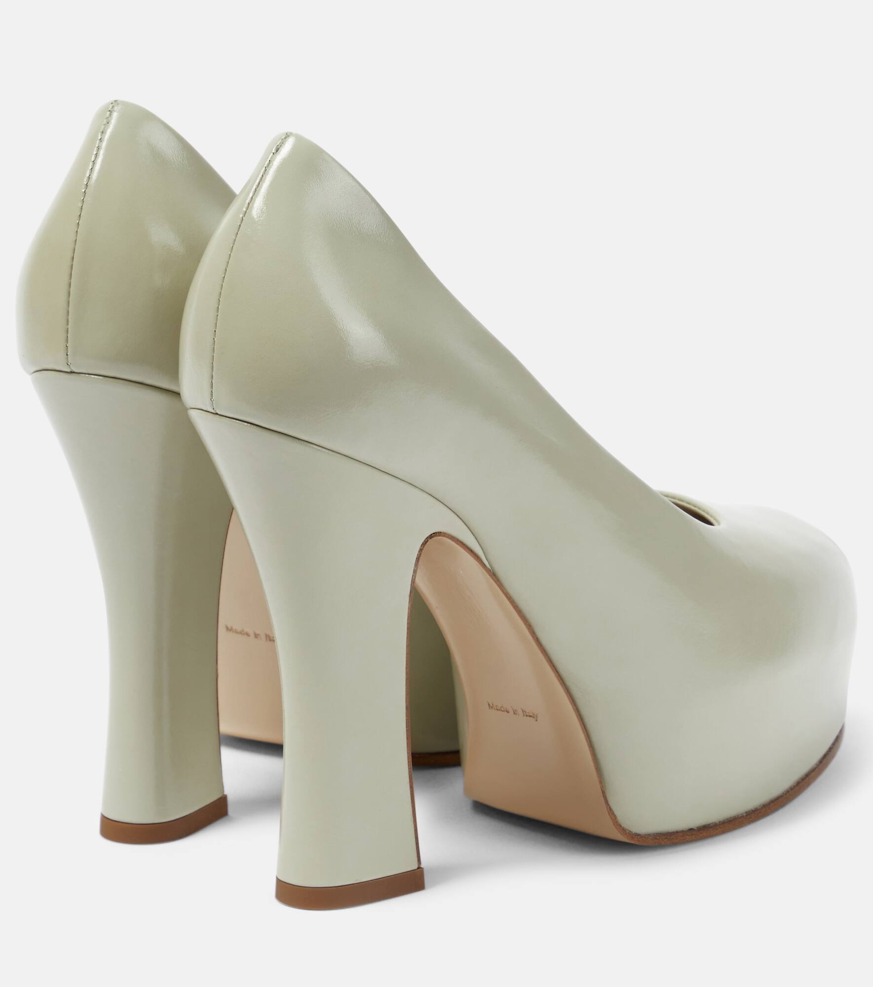 130 leather platform pumps - 3