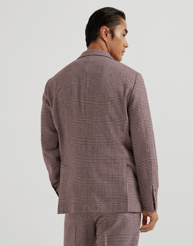Brunello Cucinelli Wool, cashmere and silk Prince of Wales deconstructed Cavallo blazer outlook