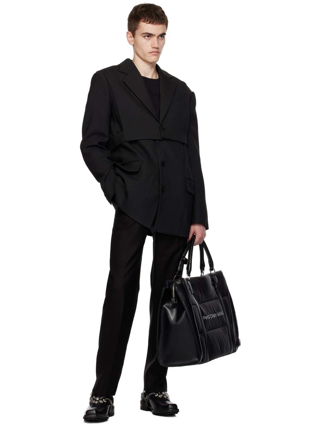 Black 2-In-1 Blazer & Vest Set - 5