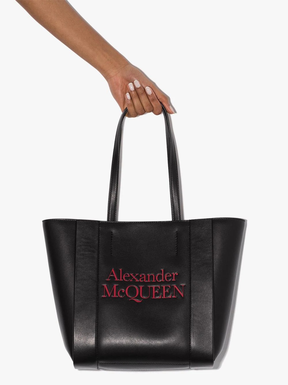 logo-print leather tote bag - 4