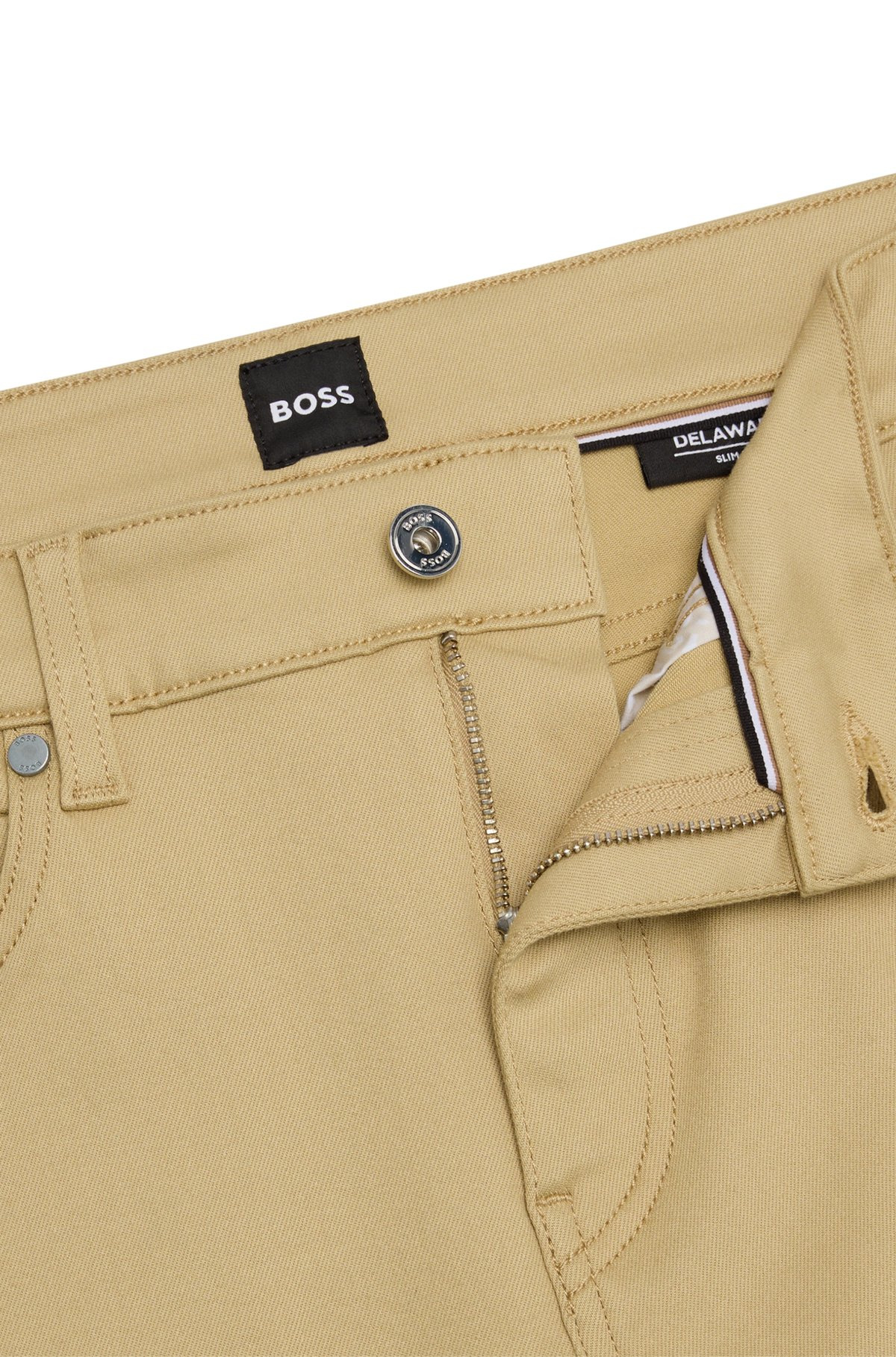 SLIM-FIT JEANS IN BEIGE STRETCH DENIM - 6