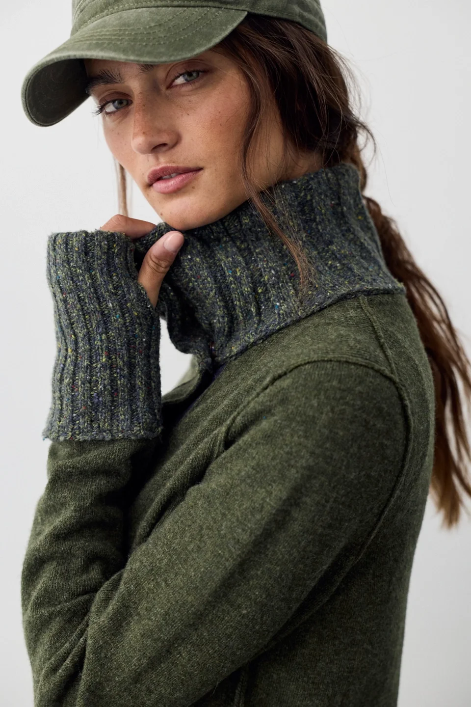 We The Free Off Kilt Funnel-Neck Wool Cardi - 1
