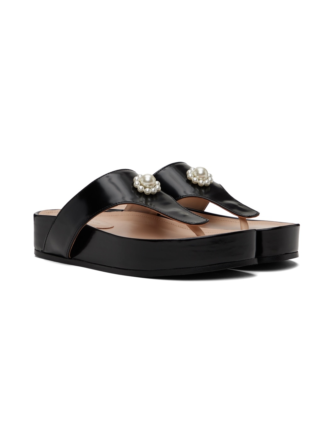 Black Thong Sandals - 4