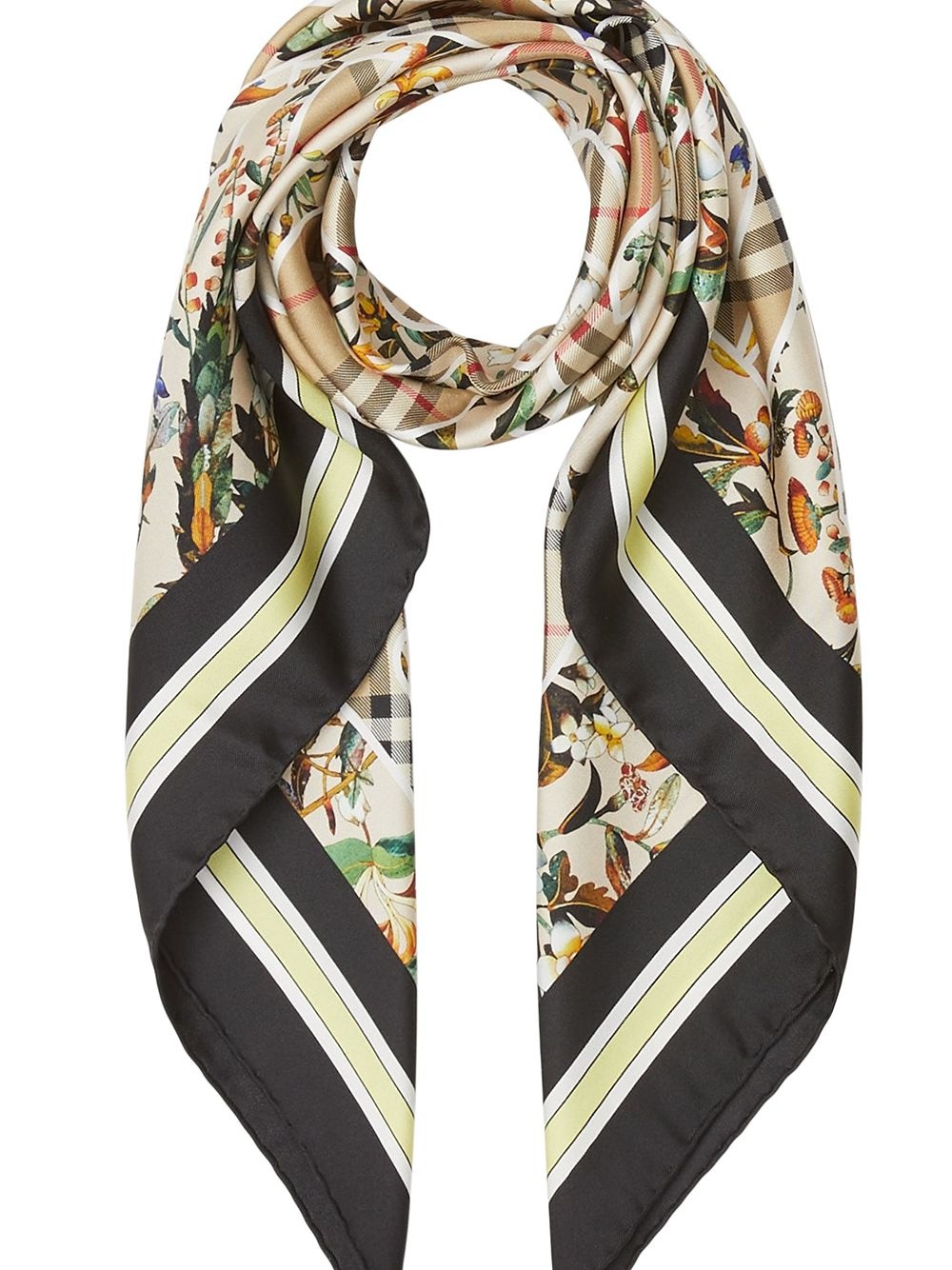 montage-print silk square scarf - 3