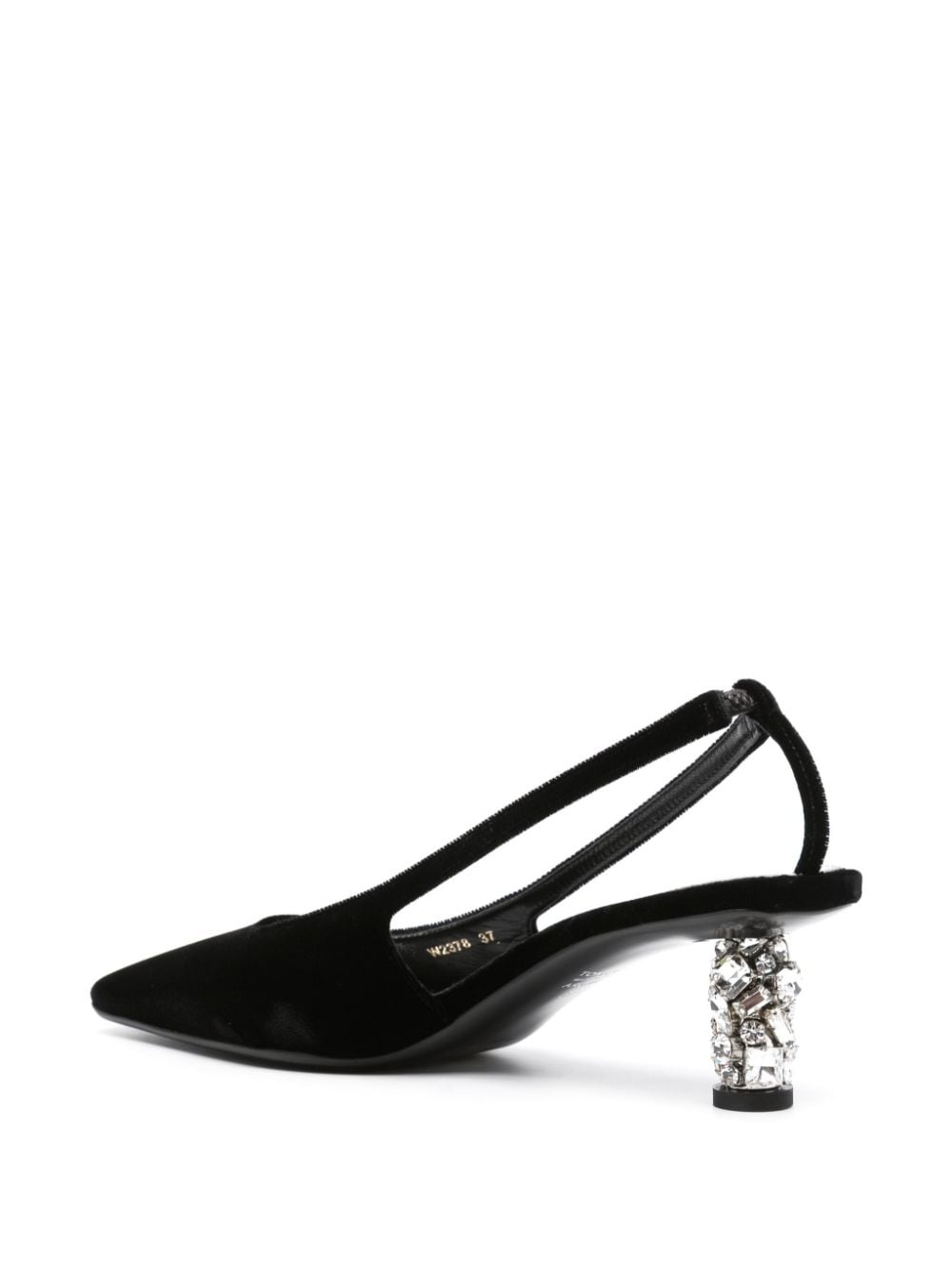 velvet slingback pumps - 3