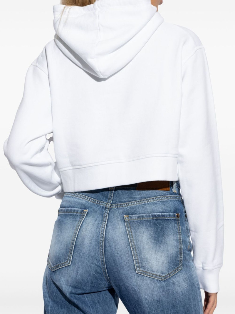 rhinestone-logo cropped hoodie 4