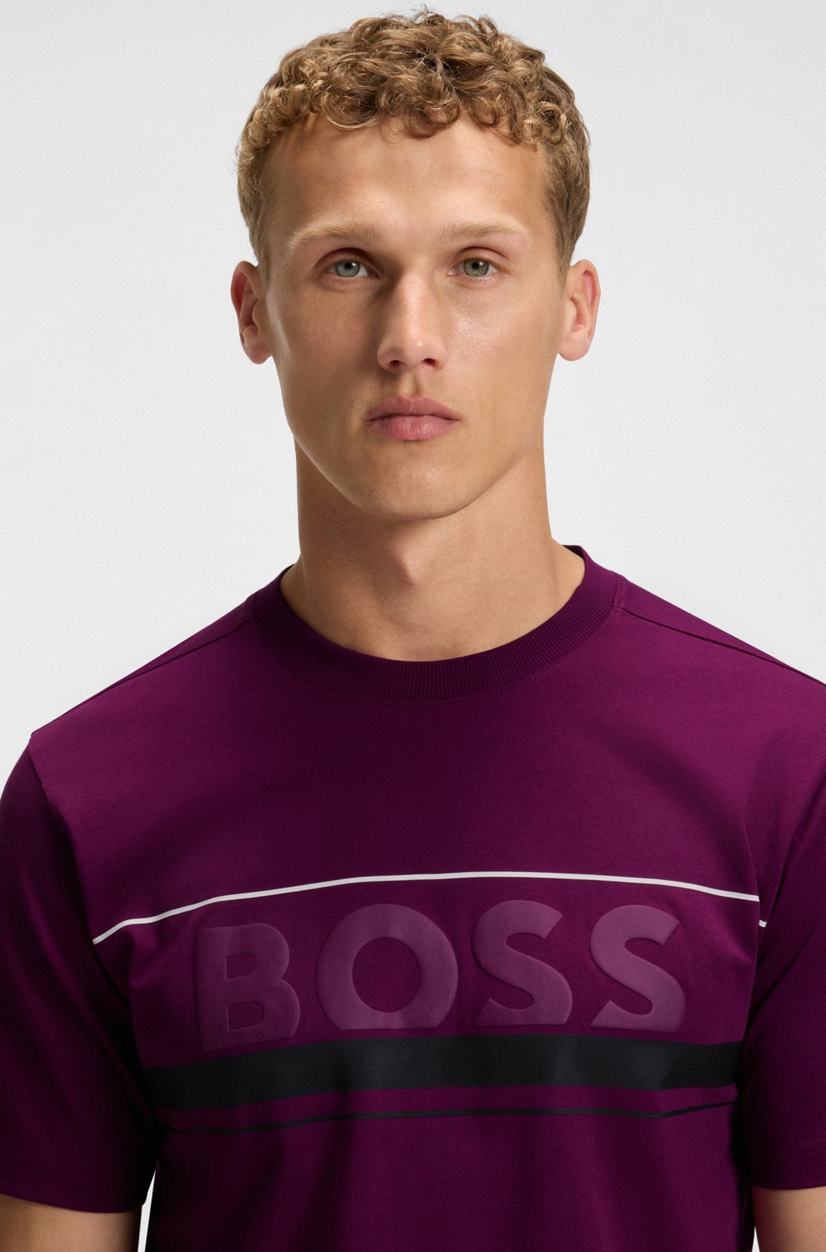 COTTON-JERSEY T-SHIRT WITH STRIPES AND LOGO - 3