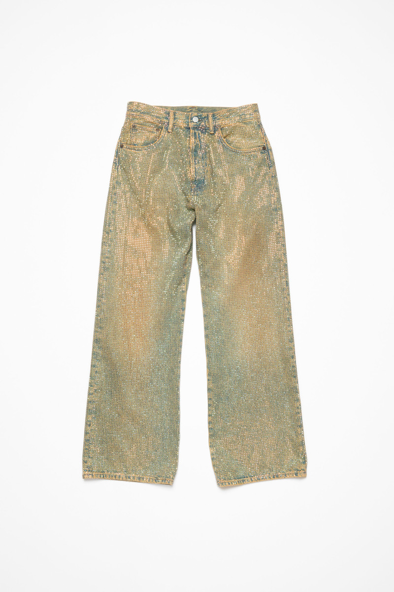 Loose fit crystal studs jeans - 2021F - Mid Blue 1