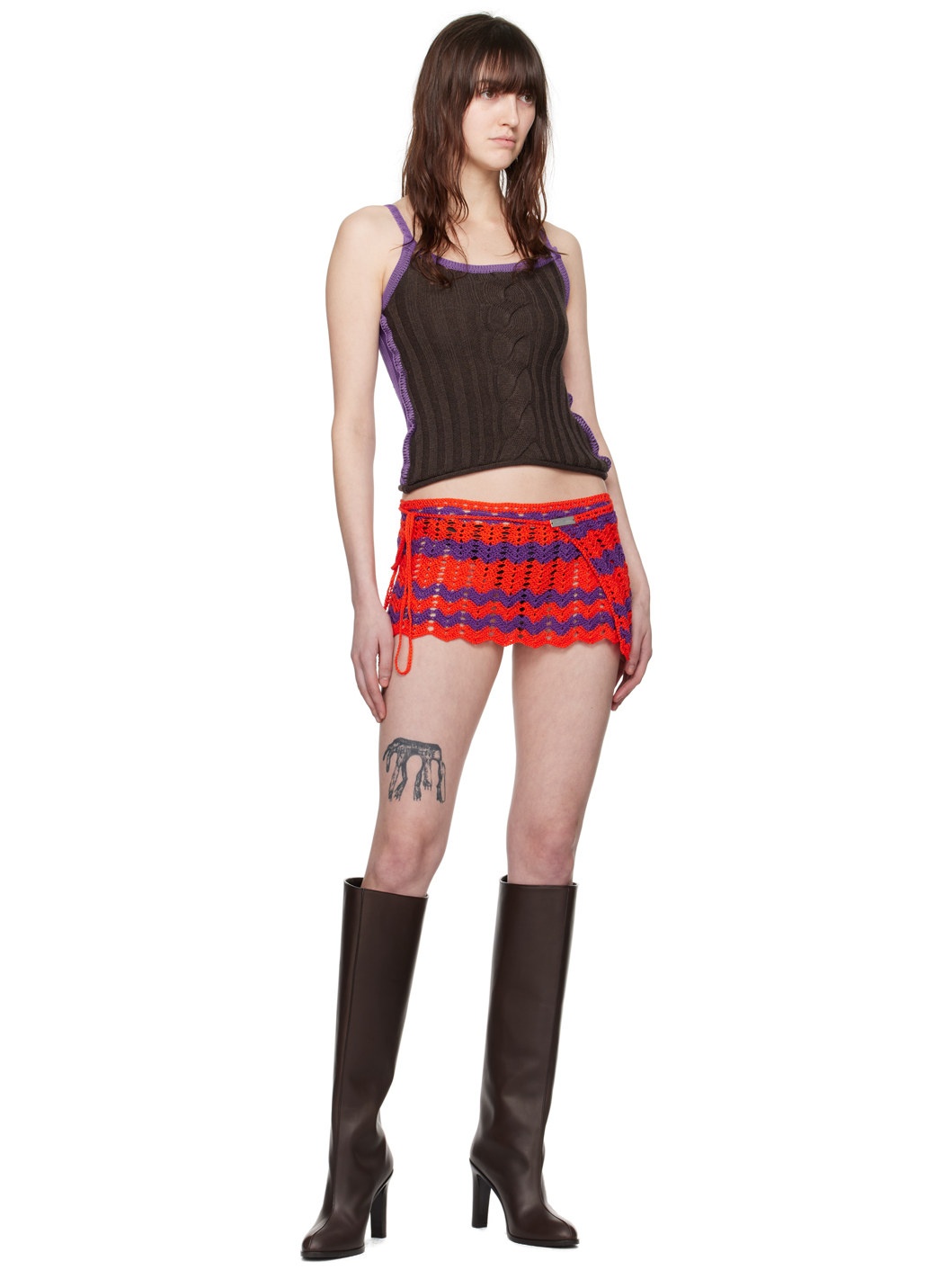 Brown & Purple Cable Camisole - 4