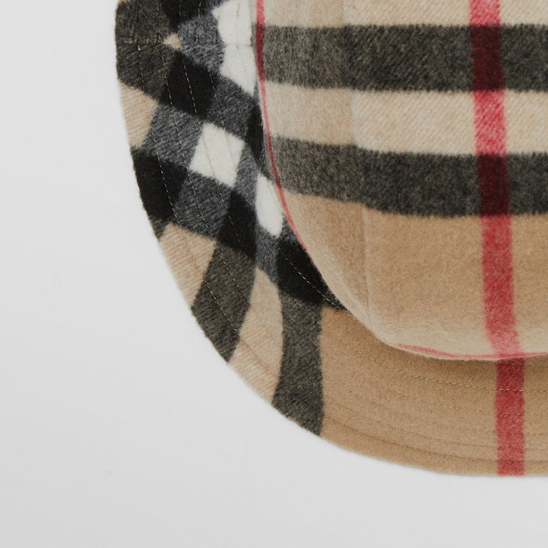 Exaggerated Check Wool Bucket Hat 9