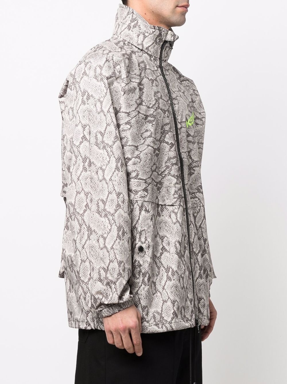 snakeskin print lightweight jacket - 3