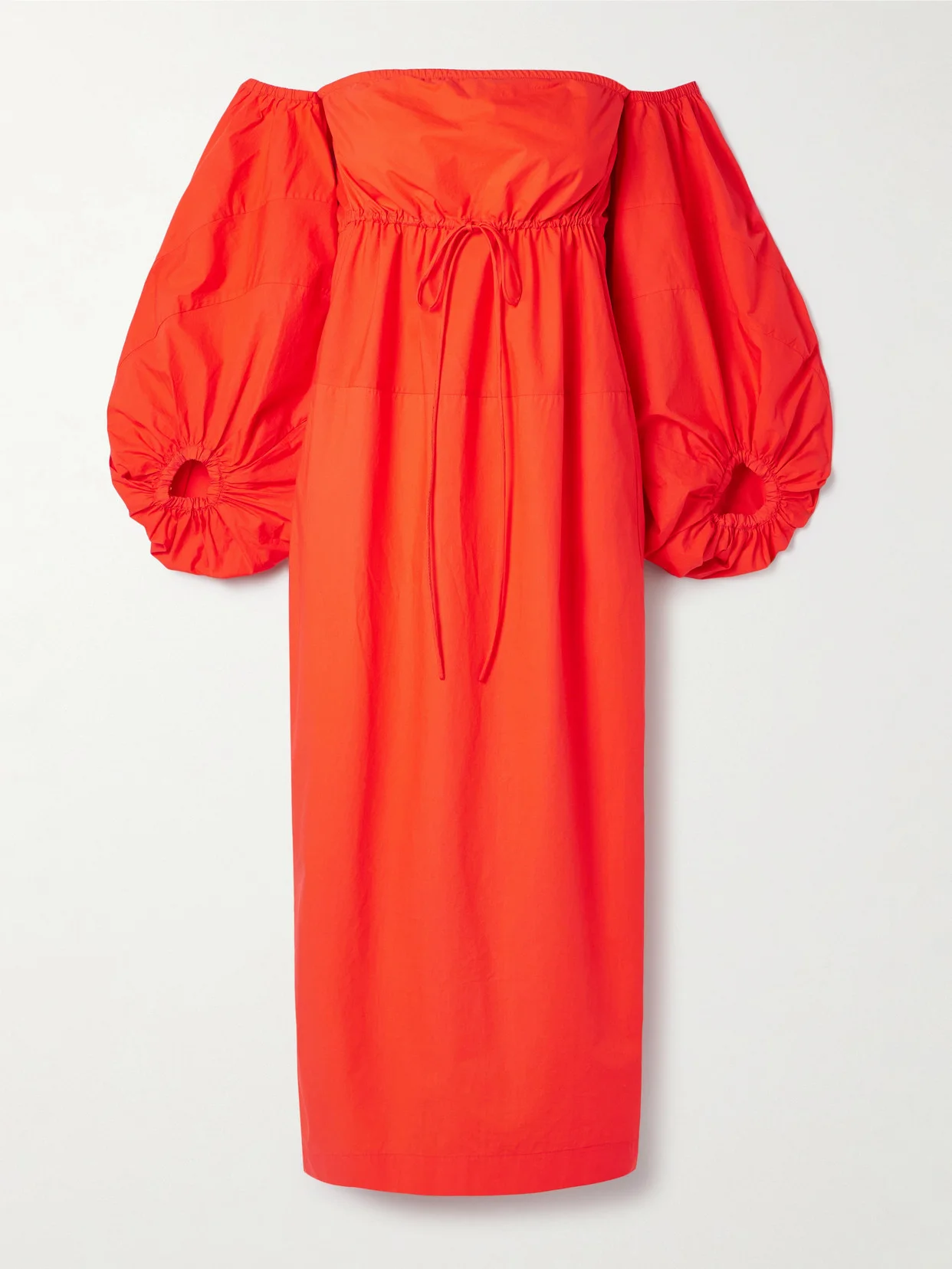 Off-the-shoulder Cotton-poplin Midi Dress - 1