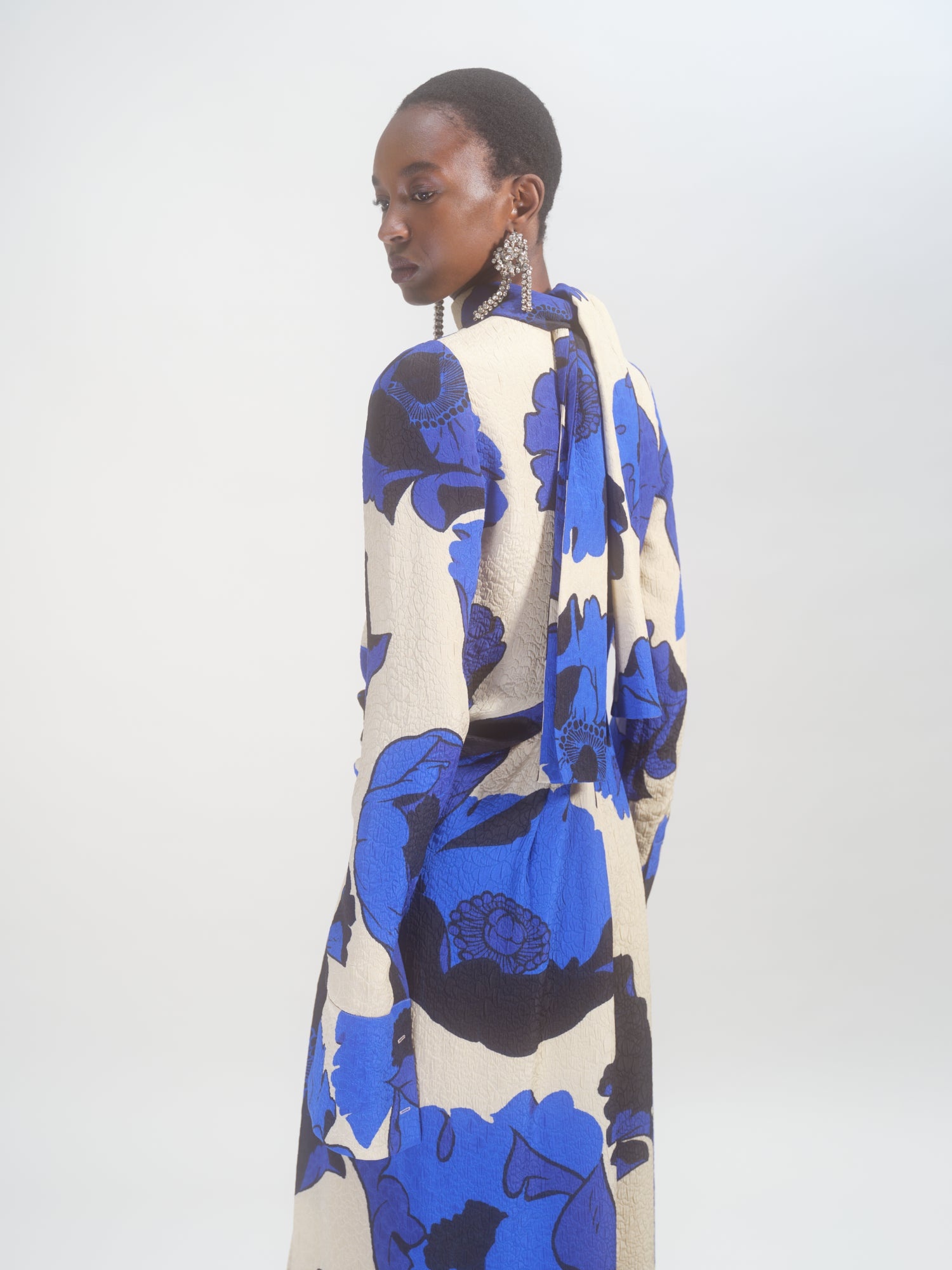 FLORAL DRAPED DRESS - 7