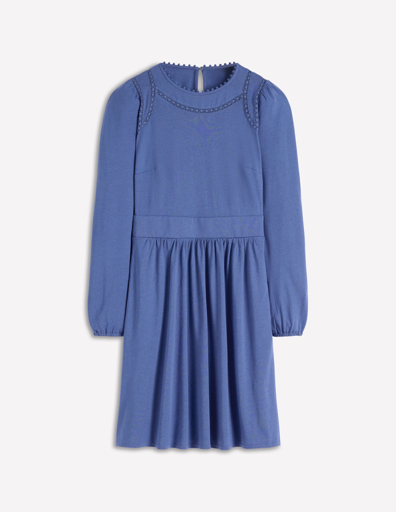 Mila Short Jersey Dress-Denim Blue 1
