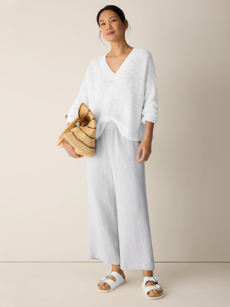 Organic Linen Cotton Slub V-Neck Top 3