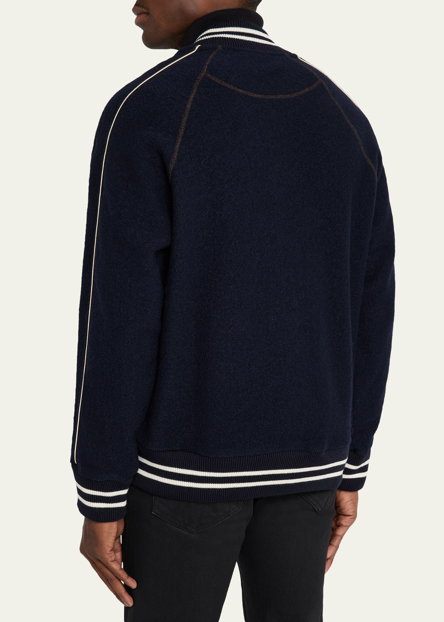 Men's Wool Snap-Front Varsity Blouson - 3
