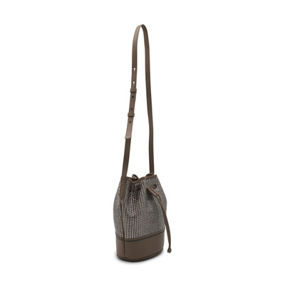 Brunello Cucinelli brown leather crossbody bag outlook