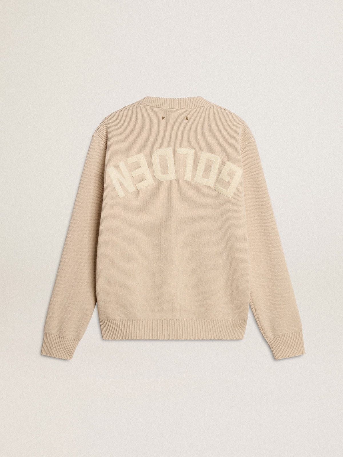 Women's beige sweater with 'Golden' lettering on the back - 7