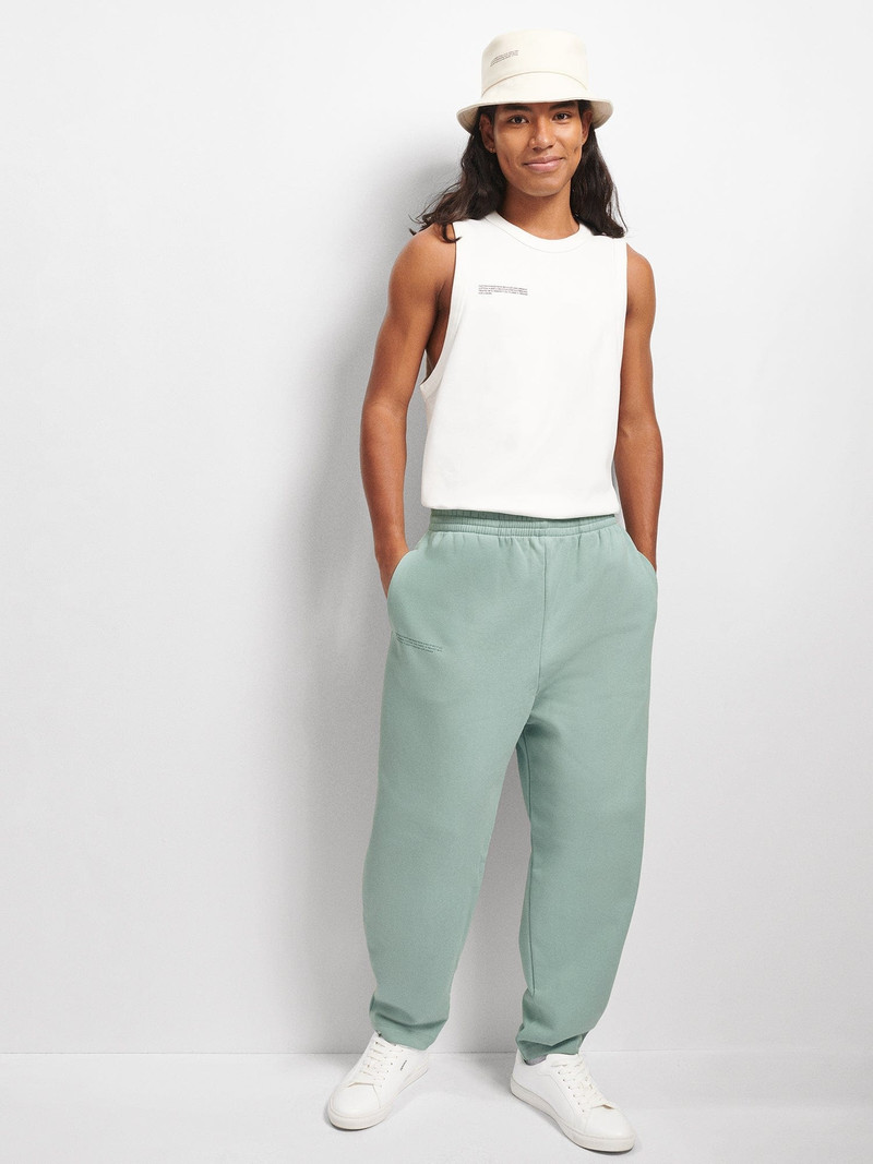 PANGAIA Mens DNA Barrel-Leg Track Pants - Eucalyptus Blue outlook